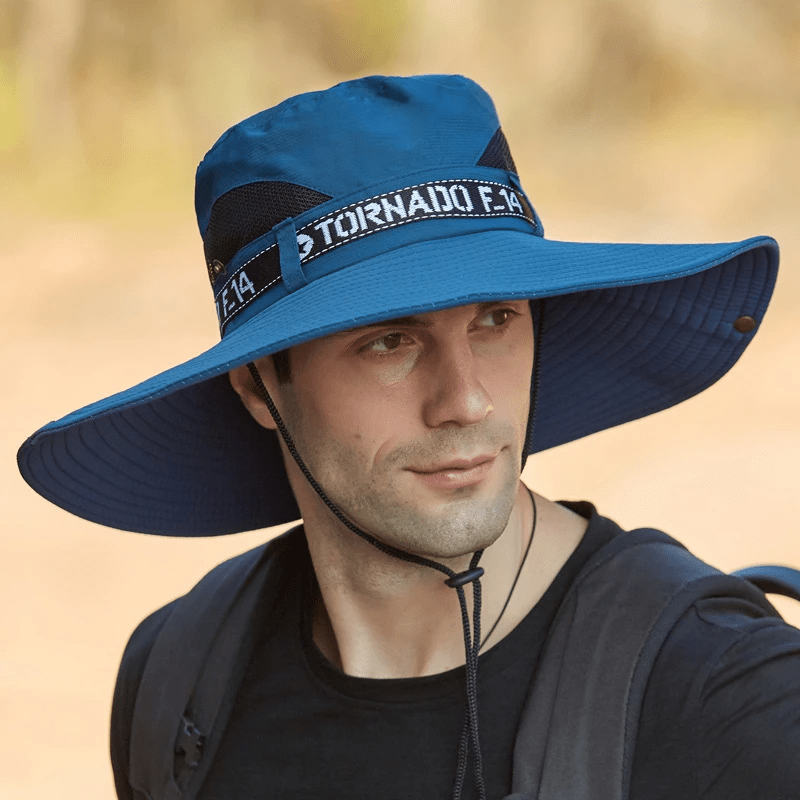 Men Anti-UV Sun Mesh Breathable Outdoor Fishing Climbing Bucket Hats-MENSZONES