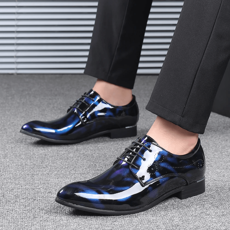 Mens Stylish Comfortable Non Slip Leather Oxfords Dress Shoes-MENSZONES