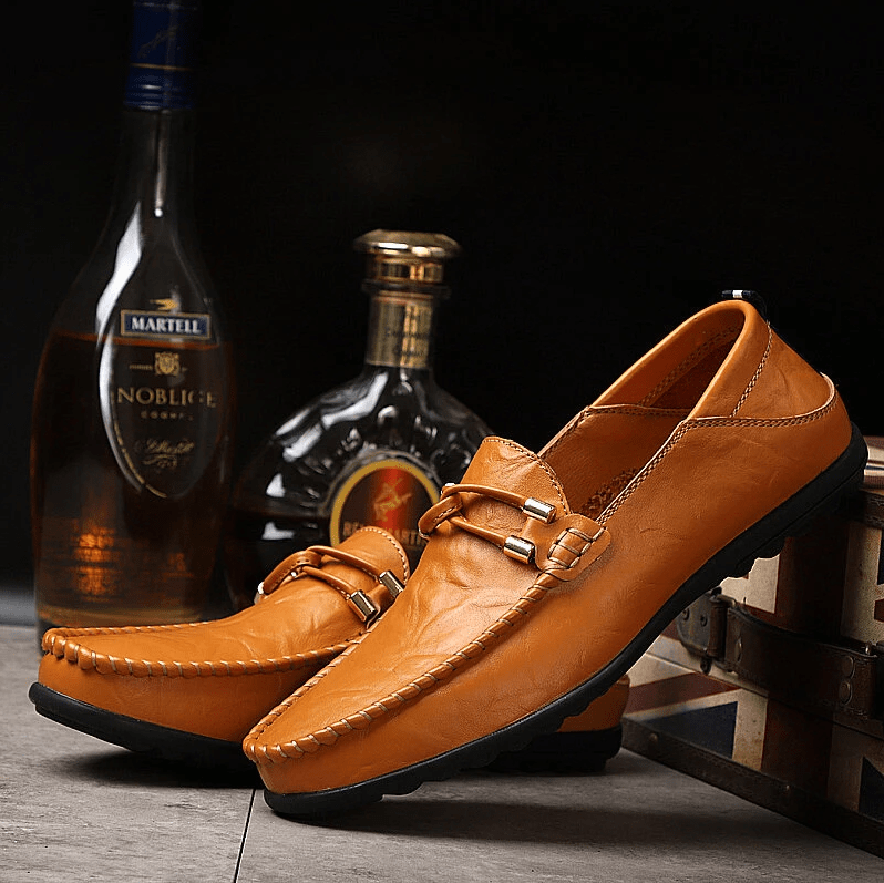 Genuine Leather Comfy Casual Business Slip On Loafer Moccasins Shoes-MENSZONES
