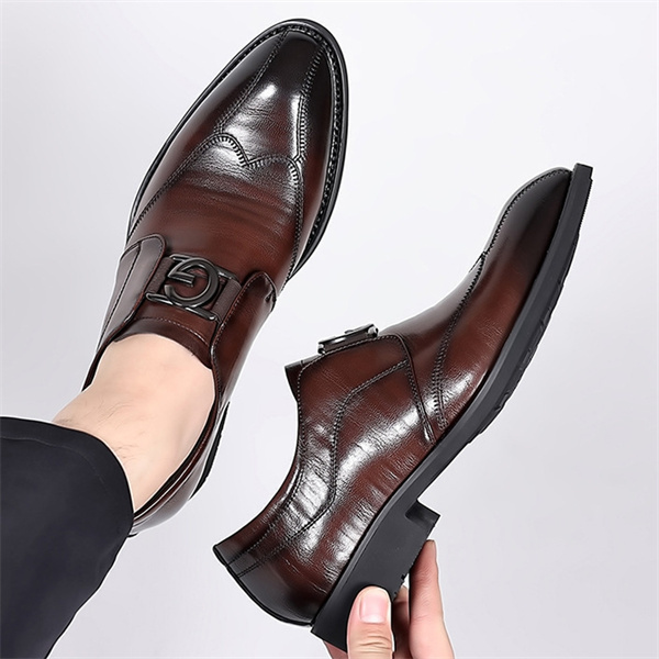 Men's genuine leather soft bottom non-slip casual fashion business shoes