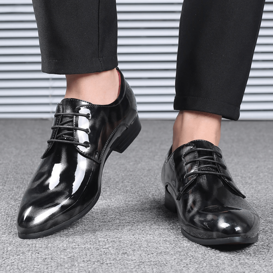 Mens Stylish Comfortable Non Slip Leather Oxfords Dress Shoes-MENSZONES