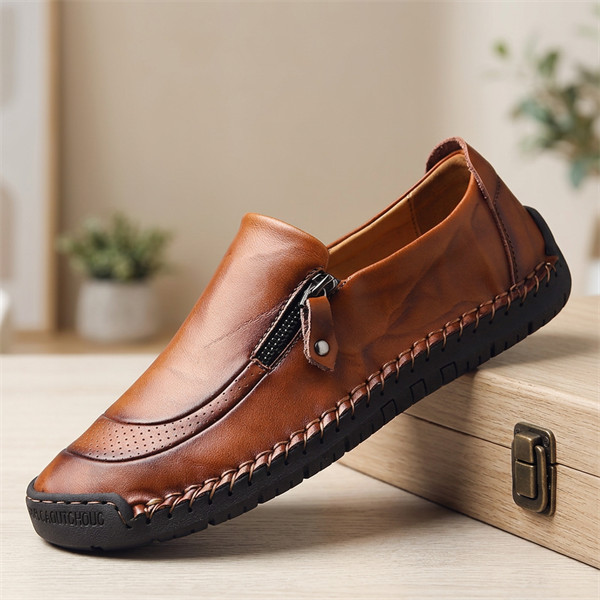 Men's Waterproof Handmade Side Zipper Casual Comfort Loafers