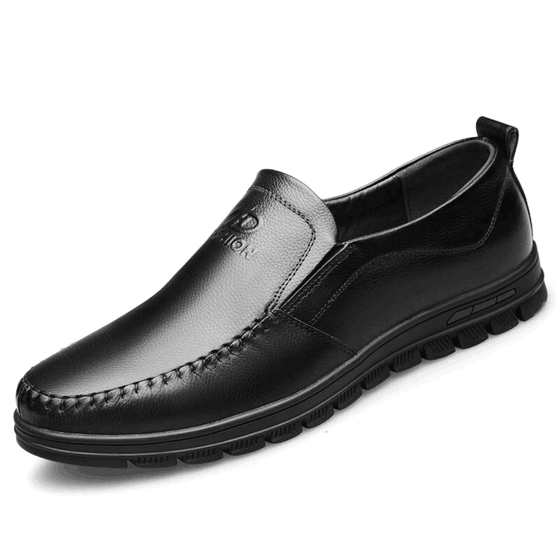 Mens Genuine Leather Soft Inslole Non Slip Casual Business Shoes-MENSZONES