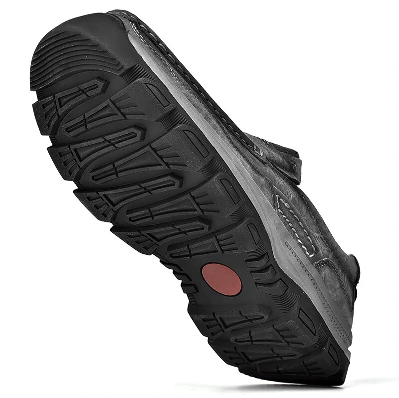 Mens Non-slip Soft Sole Comfy Casual Genuine Leather Loafers-MENSZONES