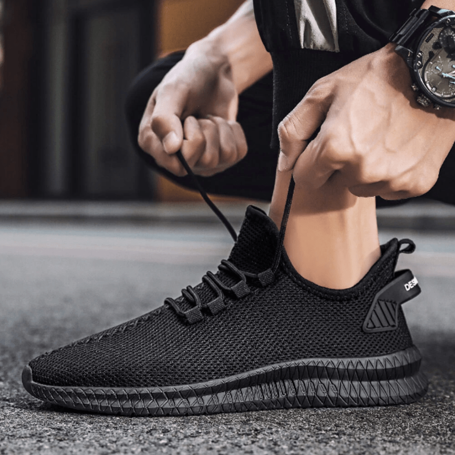 Men's Lightweight Breathable Antibacterial Lace-up Casual Running Sneakers-MENSZONES