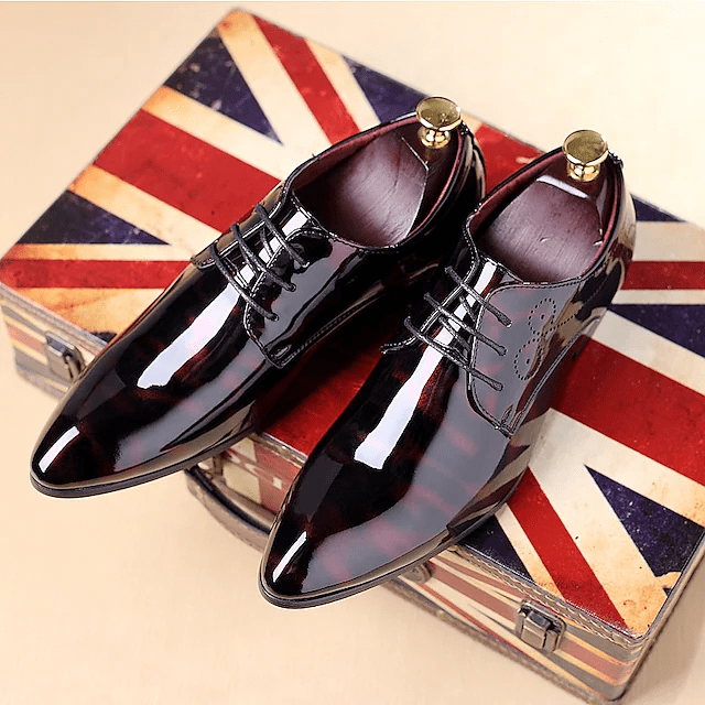 Mens Stylish Comfortable Non Slip Leather Oxfords Dress Shoes-MENSZONES