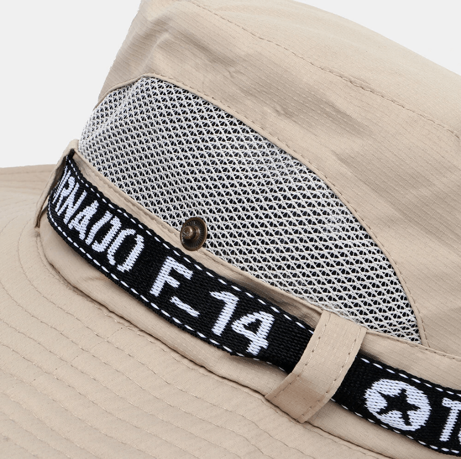 Men Anti-UV Sun Mesh Breathable Outdoor Fishing Climbing Bucket Hats-MENSZONES