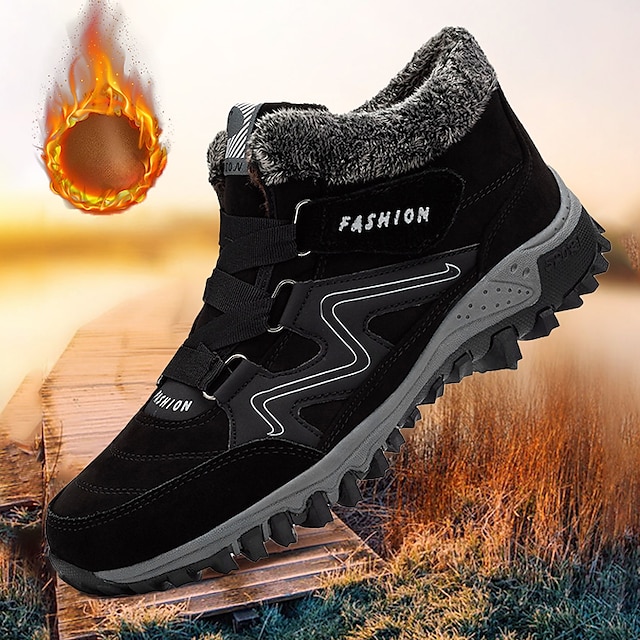 Men's Winter Boots Fleece Lined Walking Casual Outdoor Boots-MENSZONES