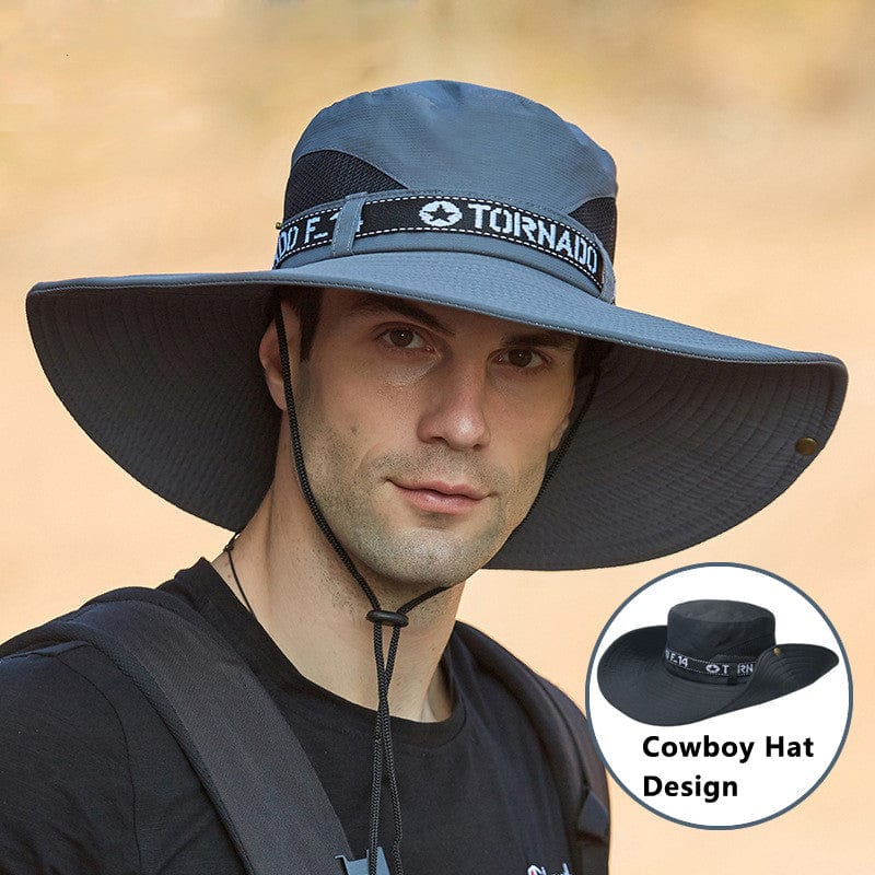 Men Anti-UV Sun Mesh Breathable Outdoor Fishing Climbing Bucket Hats-MENSZONES