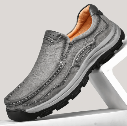 Mens Non-slip Soft Sole Comfy Casual Genuine Leather Loafers-MENSZONES
