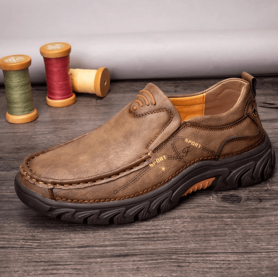 Mens Waterproof Non Slip Casual Genuine Leather Loafers-MENSZONES