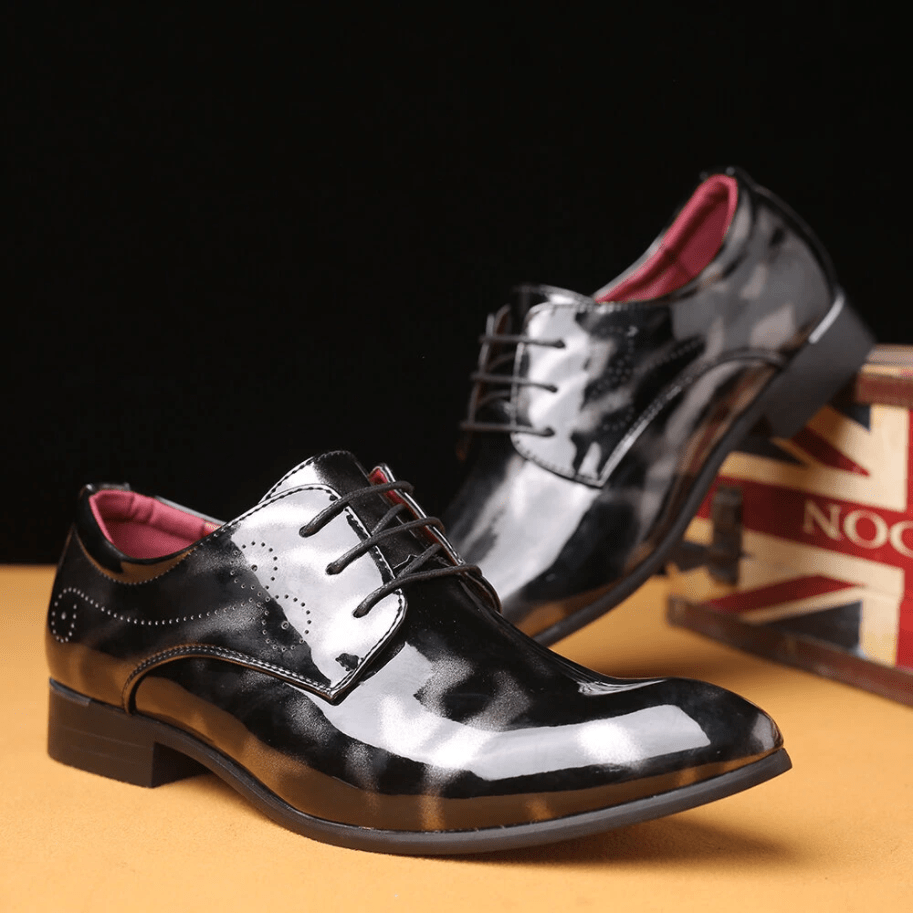 Mens Stylish Comfortable Non Slip Leather Oxfords Dress Shoes-MENSZONES