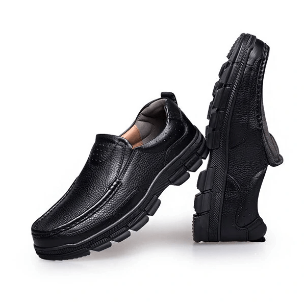 Mens Comfy Soft Bottom Genuine Leather Slip On Loafers-MENSZONES
