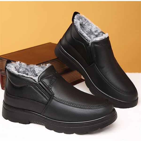 Men's Retro Winter Plush Lined Casual Shoes-MENSZONES