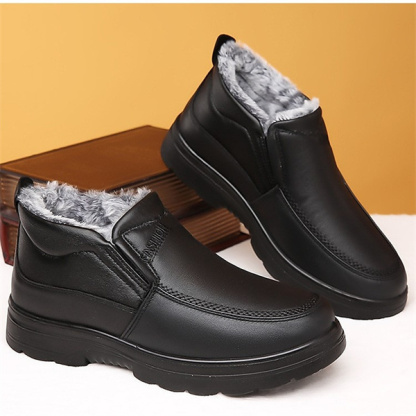 Men's Retro Winter Plush Lined Casual Shoes-MENSZONES