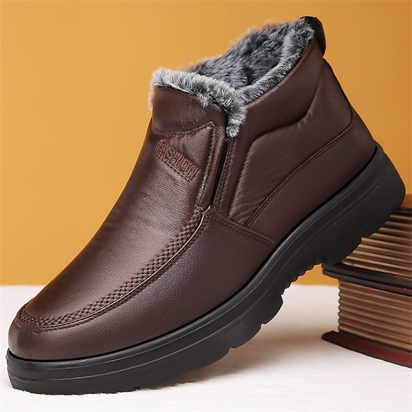 Men's Retro Winter Plush Lined Casual Shoes-MENSZONES