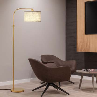 EDISHINE 62" Modern Arched Gold Floor Lamp-HLFL04G