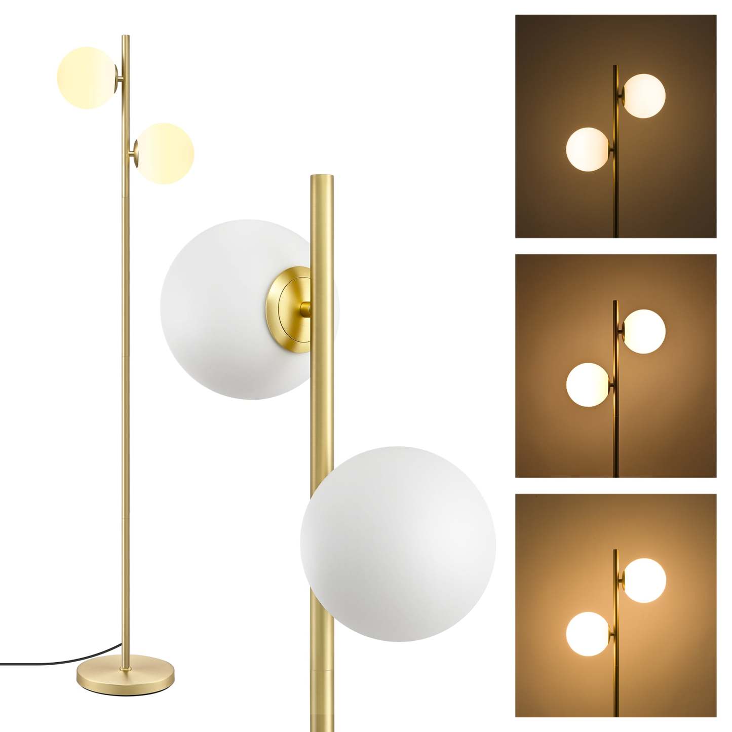 EDISHINE Brass Mid Century Modern Floor Lamp-HLFL08A