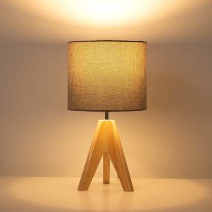 EDISHINE 14.2″ Tripod Wood Table Lamp with ON/Off Switch, 1 Pack-HLTL05L