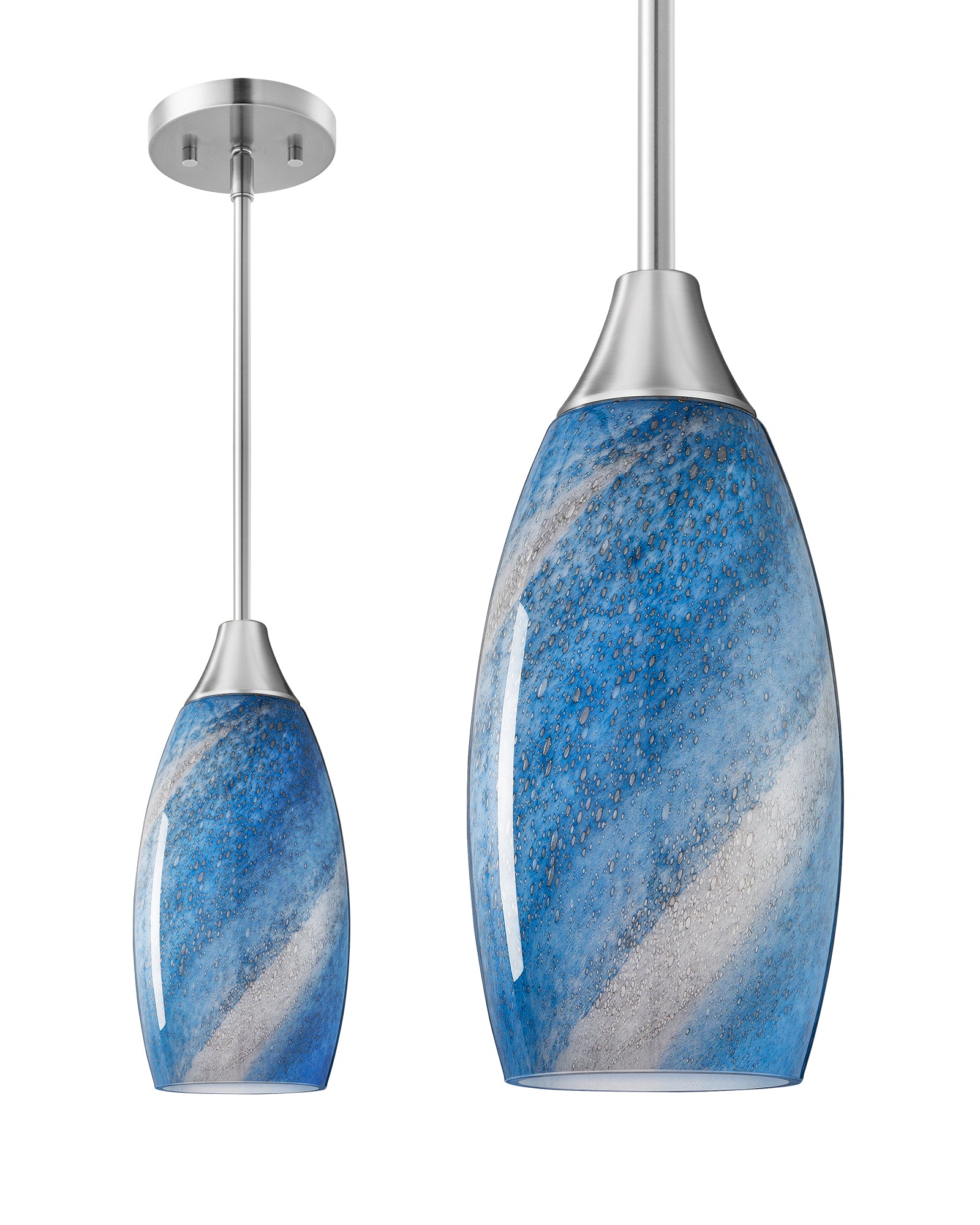 EDISHINE Handcrafted Art Glass Pendant Light Fixtures, Adjustable Cord (1 Pack)-HHPL08C