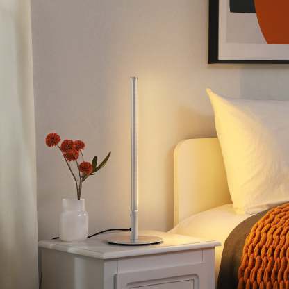 EDISHINE  Dimmable Silver 6W Table Lamp with 3 Colour Temperature & Touch Controller, 1 Pack-HLTL02S