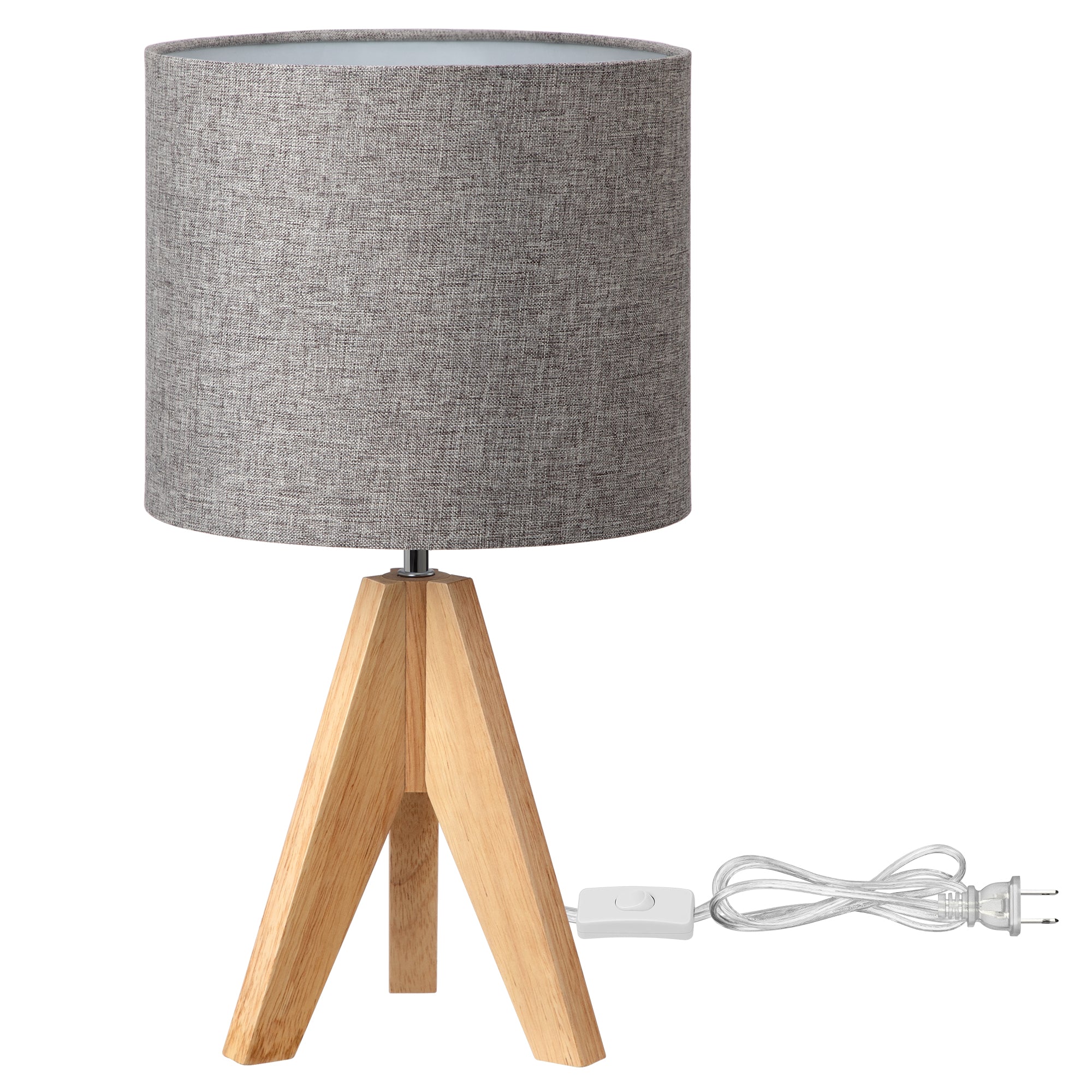 EDISHINE 14.2″ Tripod Wood Table Lamp with ON/Off Switch, 1 Pack-HLTL05L