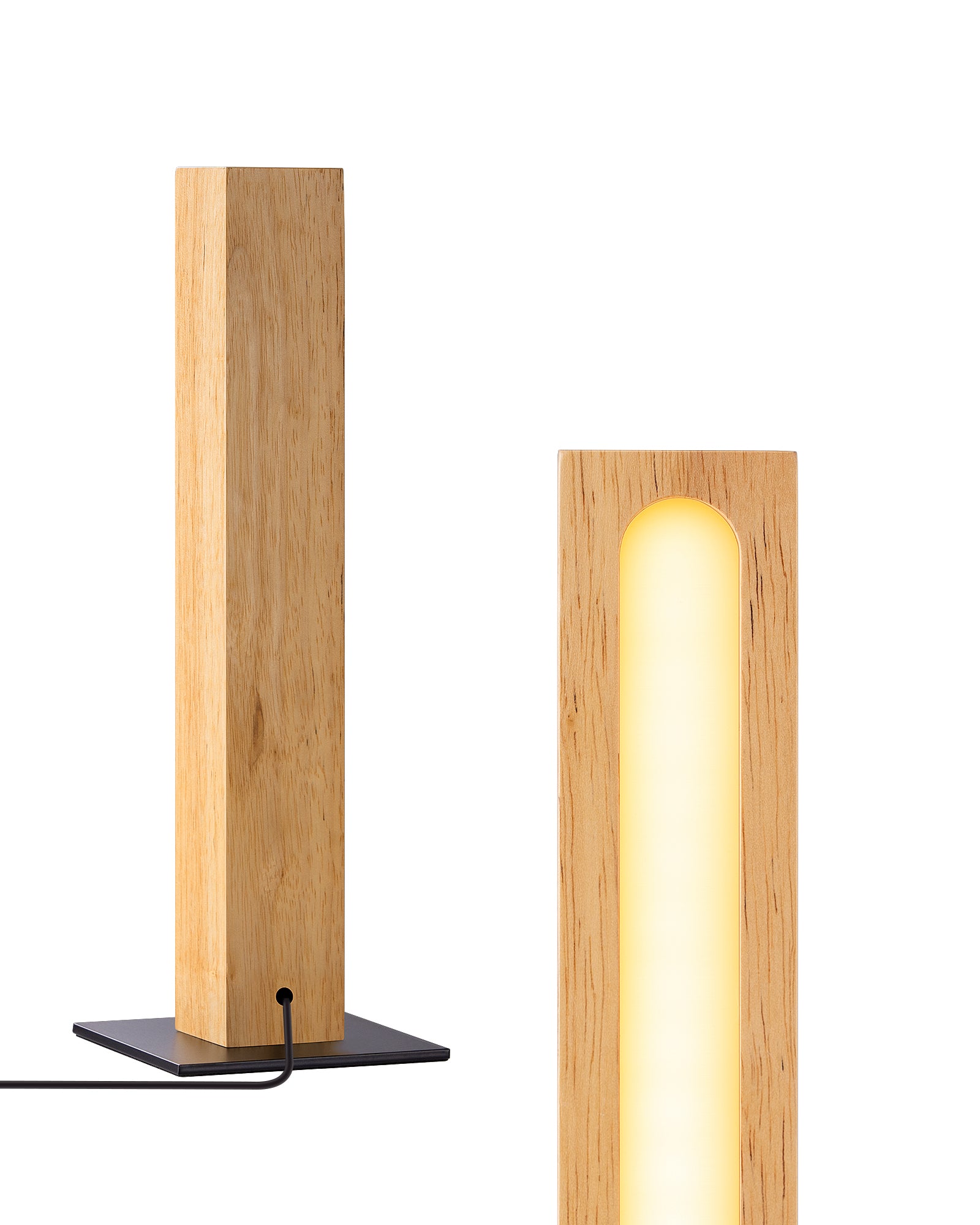 EDISHINE LED Wood Table Lamp, 3-Color Temperature, Stepless Dimmable & Memory Function, Touch Switch-HLTL12K-B2B