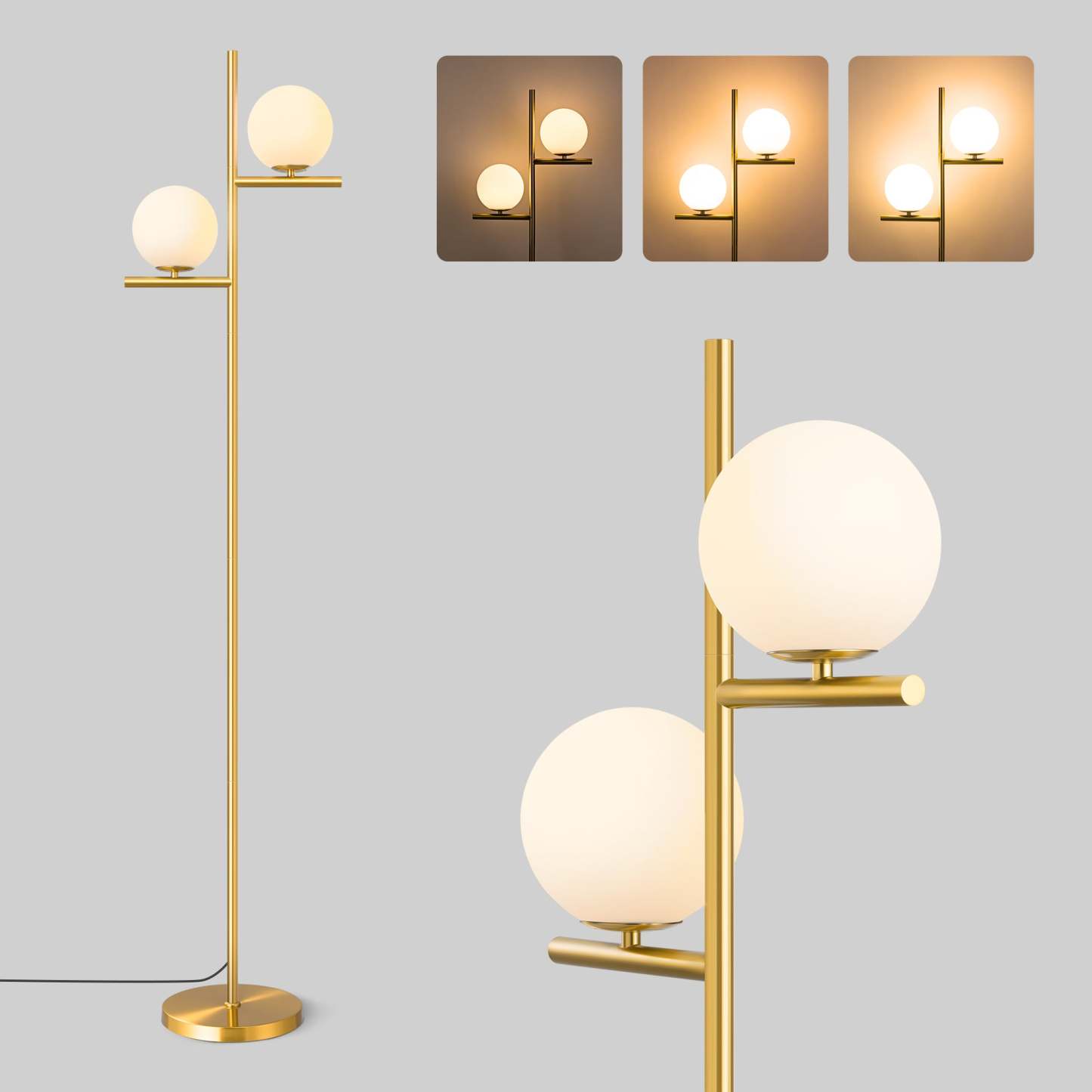 EDISHINE Dimmable Globe Floor Lamp-HLFL08B-B2B