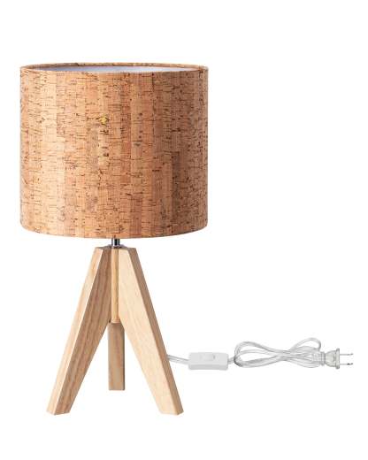EDISHINE 14.2″ Wooden Tripod Table Lamp with ON/Off Switch, 1 Pack-HLTL05N