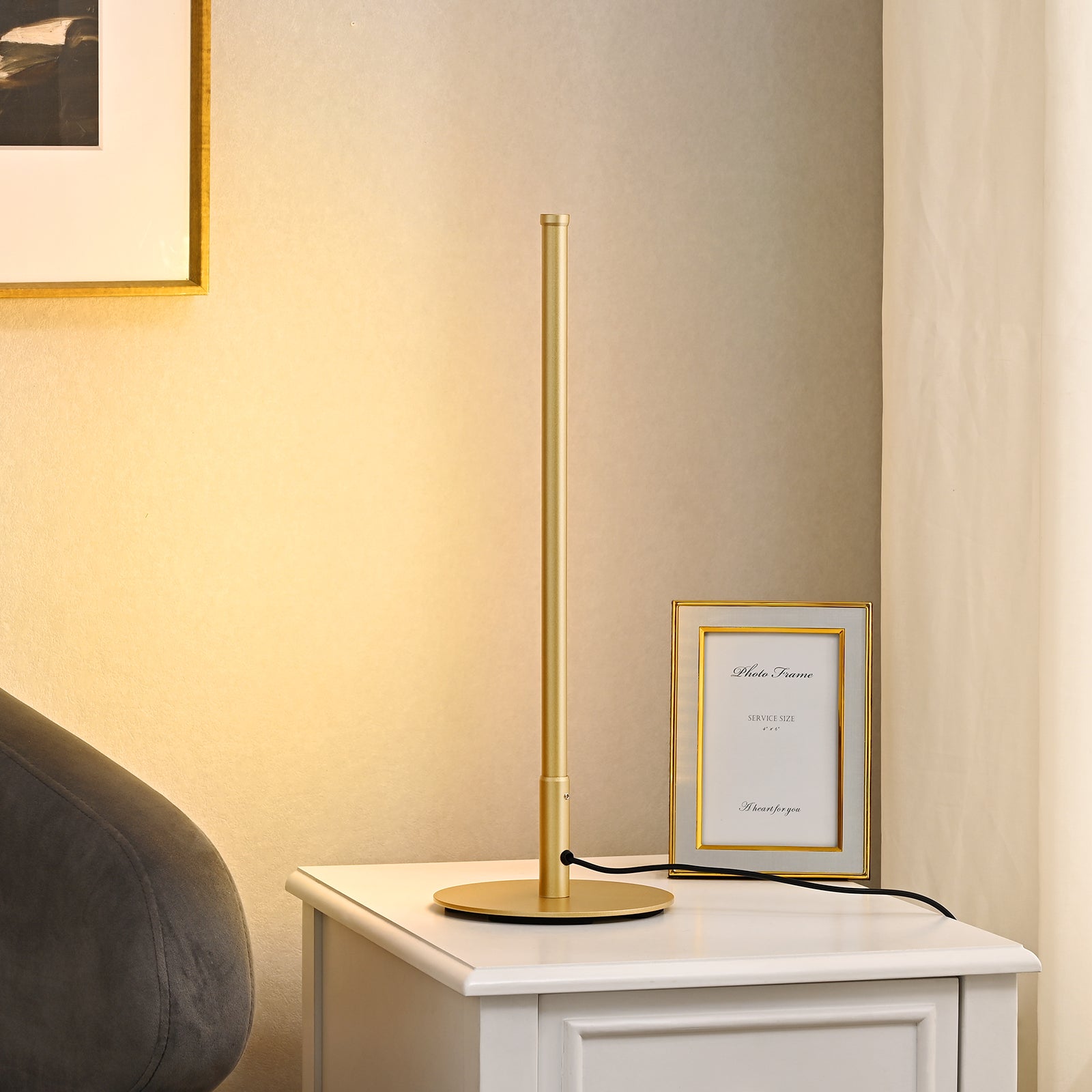 EDISHINE  Dimmable Gold 6W Table Lamp with 3 Colour Temperature & Touch Controller, 1 Pack-HLTL02G