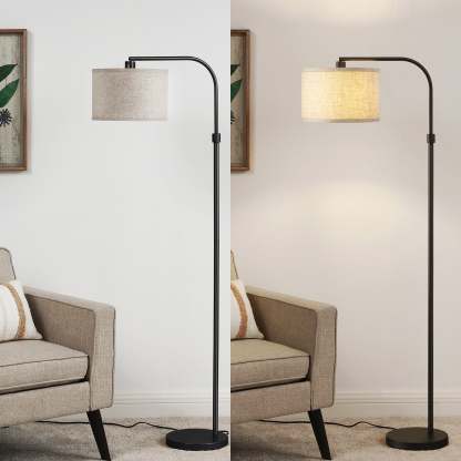 EDISHINE 62" Black Arched Floor Lamp-HLFL04H