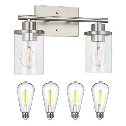 EDISHINE Silver Bathroom Light Fixtures-HHVL02B