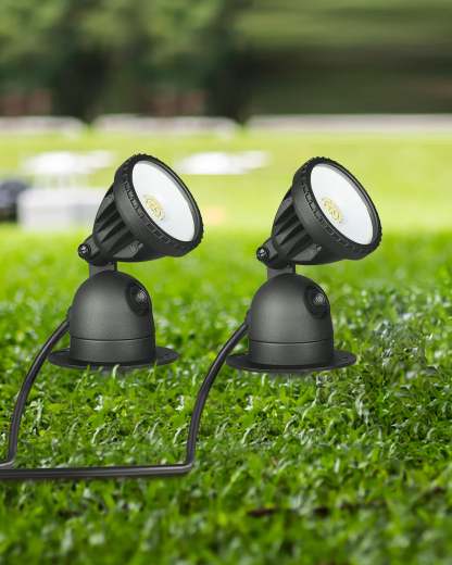 EDISHINE 120V Warm White LED Spotlight with Dusk to Dawn Light Sensor & 3ft Extension Cord (2 Pack)-F1HGSL04B