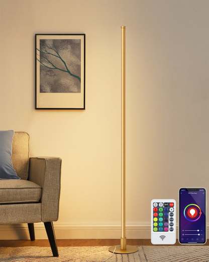 EDISHINE 57.5" Dimmable Smart WiFi Floor Lamp with App & Remote Control-HFLG02W