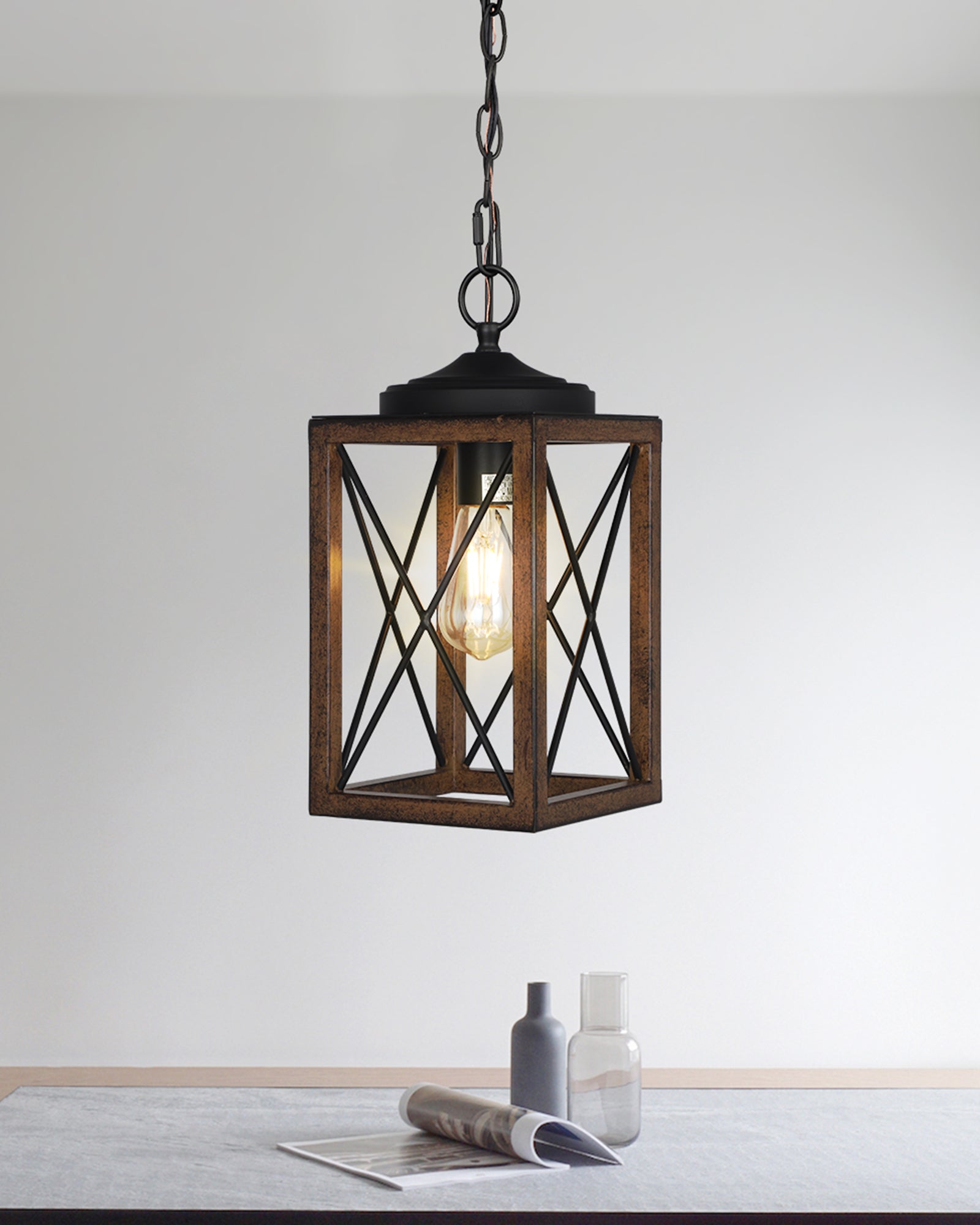 EDISHINE Farmhouse Pendant Light, 63 Inch Adjustable Chain (1 Pack)-HHPL05C-B2B