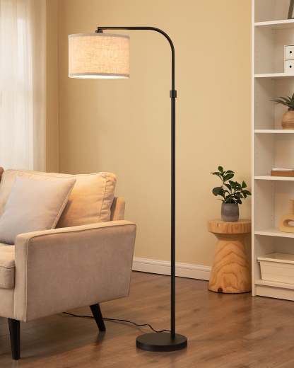 EDISHINE 62" Black Arched Floor Lamp-HLFL04H