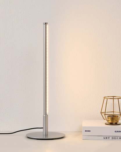 EDISHINE  Dimmable Silver 6W Table Lamp with 3 Colour Temperature & Touch Controller, 1 Pack-HLTL02S