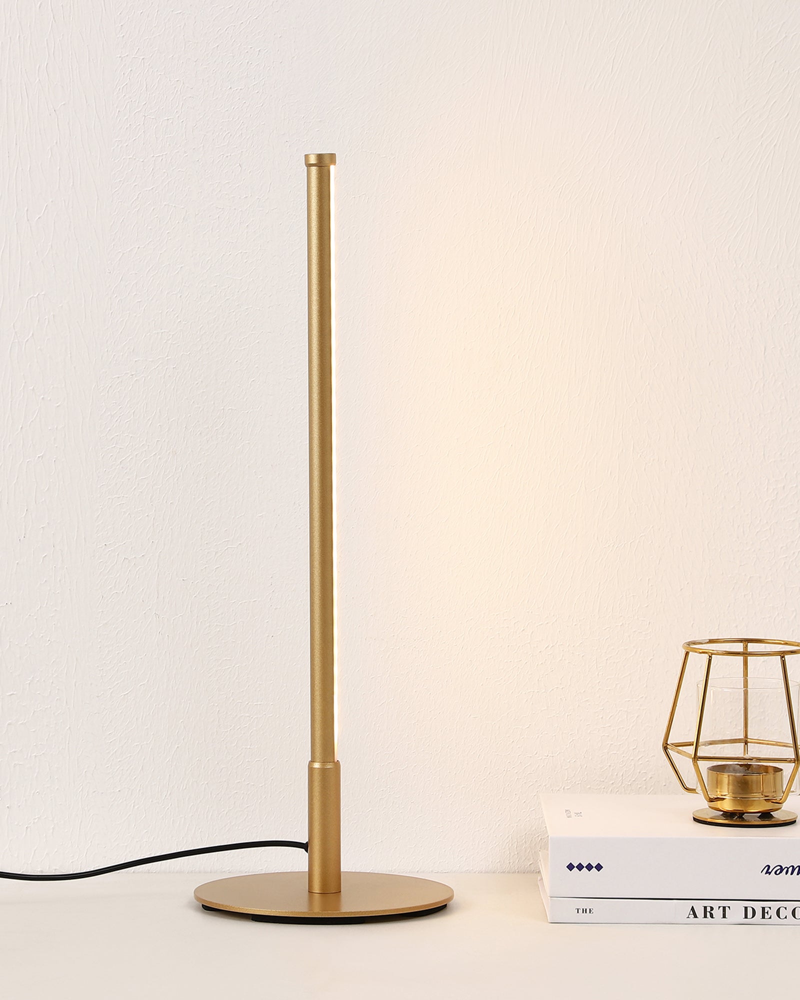 EDISHINE  Dimmable Gold 6W Table Lamp with 3 Colour Temperature & Touch Controller, 1 Pack-HLTL02G