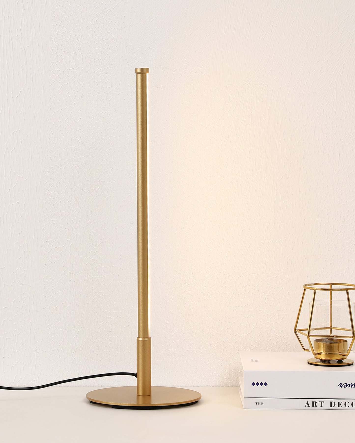 EDISHINE  Dimmable Gold 6W Table Lamp with 3 Colour Temperature & Touch Controller, 1 Pack-HLTL02G