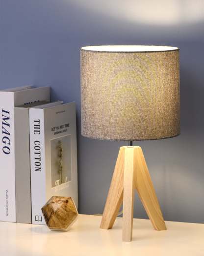 EDISHINE 14.2″ Tripod Wood Table Lamp with ON/Off Switch, 1 Pack-HLTL05L