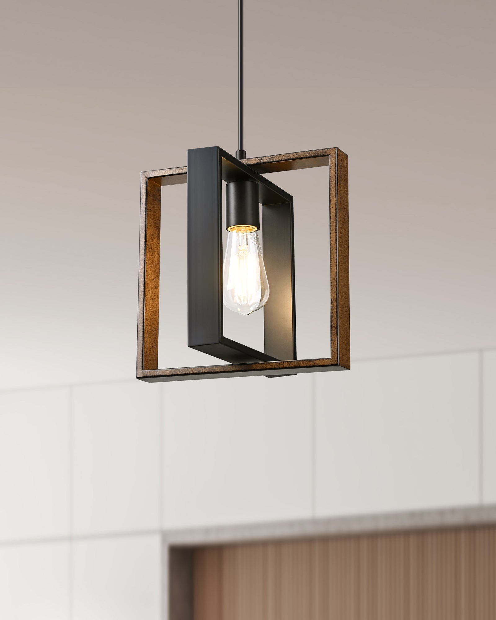 EDISHINE Farmhouse Pendant Light Fixture (1 Pack)-HHPL14B-B2B