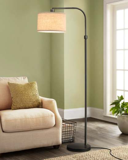EDISHINE 62" Black Arched Floor Lamp-HLFL04H