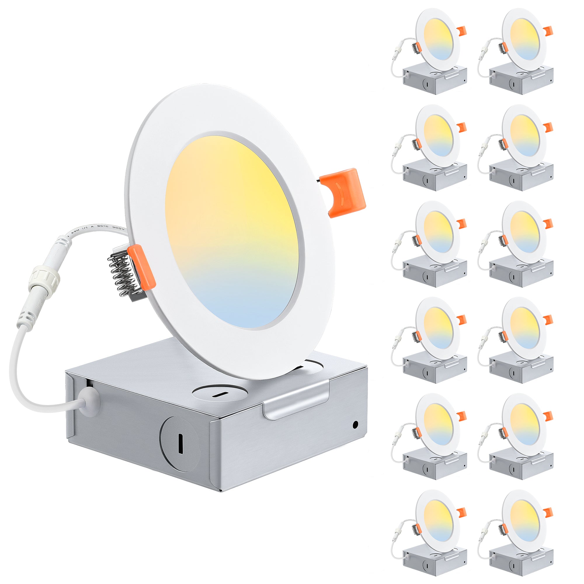 EDISHINE Dimmable 4″ LED Recessed Light with Junction Box (12 Pack)-HJRL04A