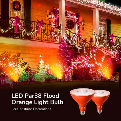 EDISHINE 18W Dimmable Orange Flood Light Bulb (2 Pack)-HLBP38C