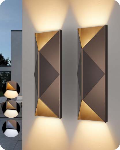 EDISHINE IP65 Dimmable LED Outdoor Wall Lanterns (2 Pack)-HOWL22A