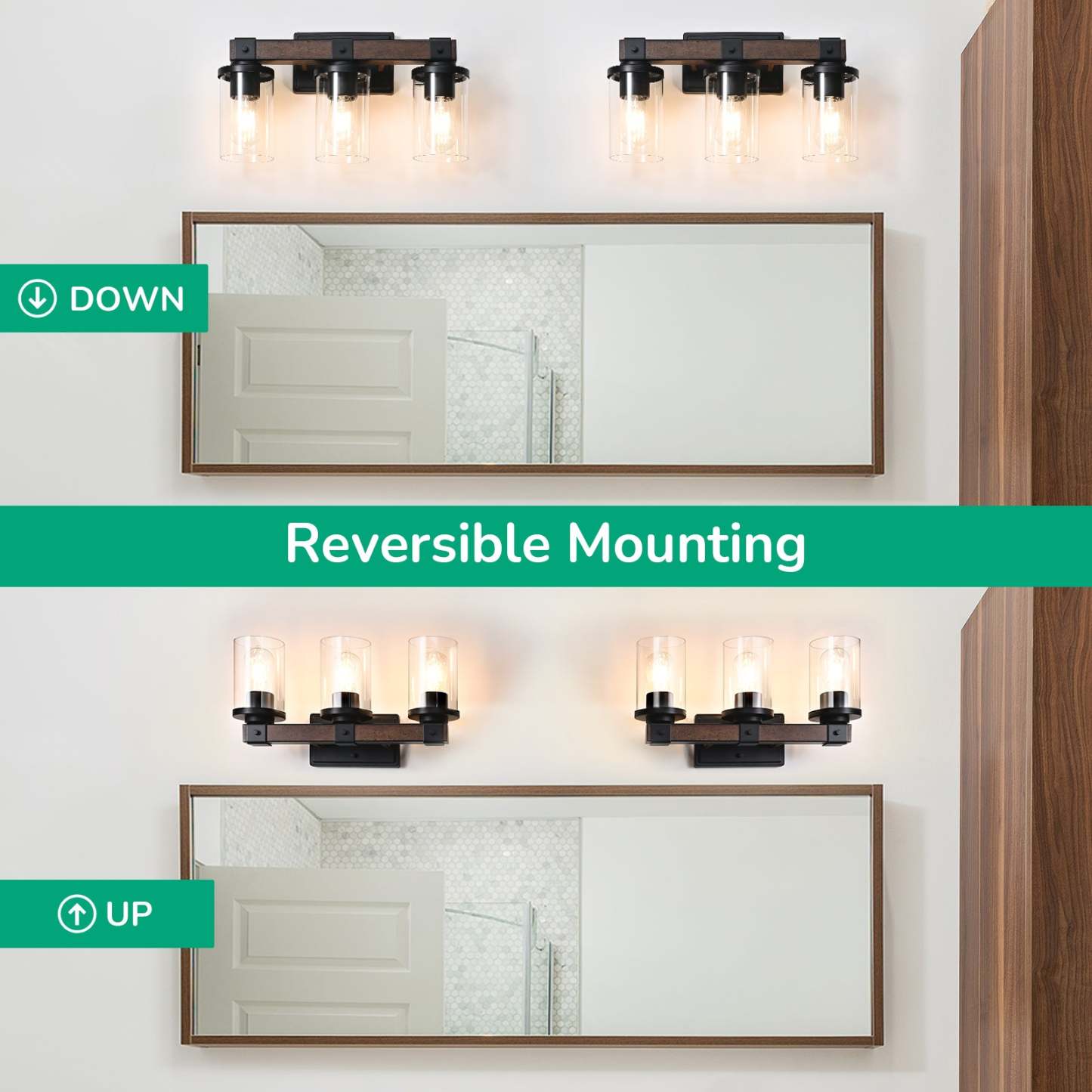 EDISHINE Farmhouse Vanity Lights for Bathroom-HHVL02D-B2B