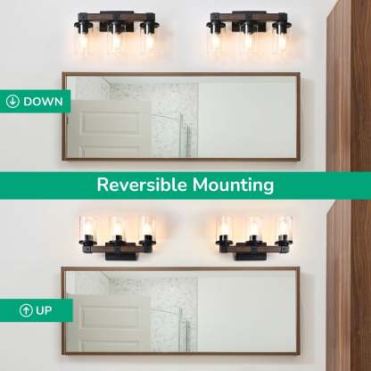 EDISHINE Farmhouse Vanity Lights for Bathroom-HHVL02D-B2B