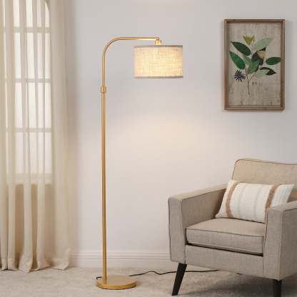 EDISHINE 62" Modern Arched Gold Floor Lamp-HLFL04G