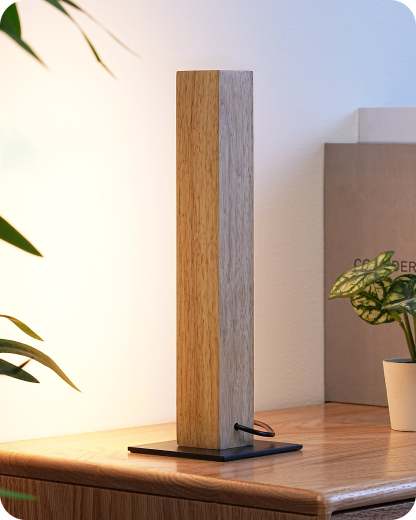 EDISHINE LED Wood Table Lamp, 3-Color Temperature, Stepless Dimmable & Memory Function, Touch Switch-HLTL12K-B2B