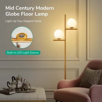 EDISHINE Dimmable Globe Floor Lamp-HLFL08B-B2B